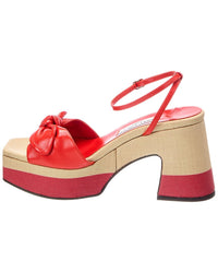 Jimmy Choo Jimmy Choo Ricia 95 Raffia & Leather Platform Sandal