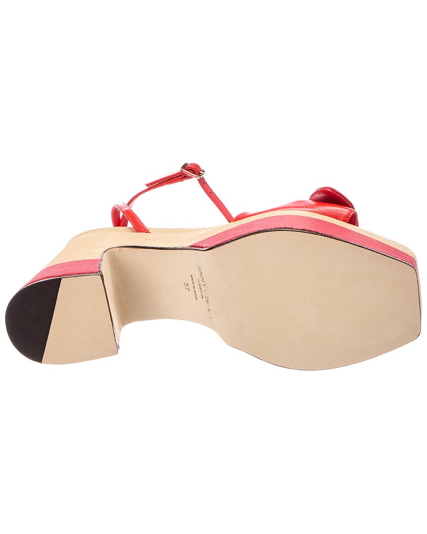 Jimmy Choo Jimmy Choo Ricia 95 Raffia & Leather Platform Sandal