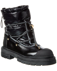 Valentino Rockstud Leather Winter Bootie Black
