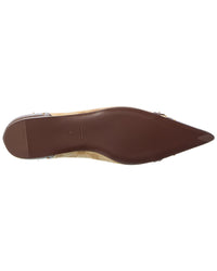 Gucci Gucci Savoy Gg Canvas & Leather Ballerina Flat