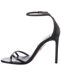 Aquazzura Nuda 105 Snake-Embossed Leather Sandal