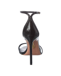 Aquazzura Nuda 105 Snake-Embossed Leather Sandal
