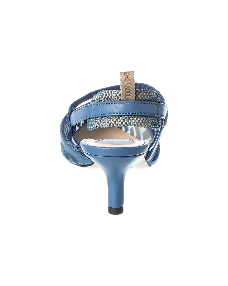 FENDI Fendi Ff Colibri Lite Medium Mesh & Leather Slingback Mule