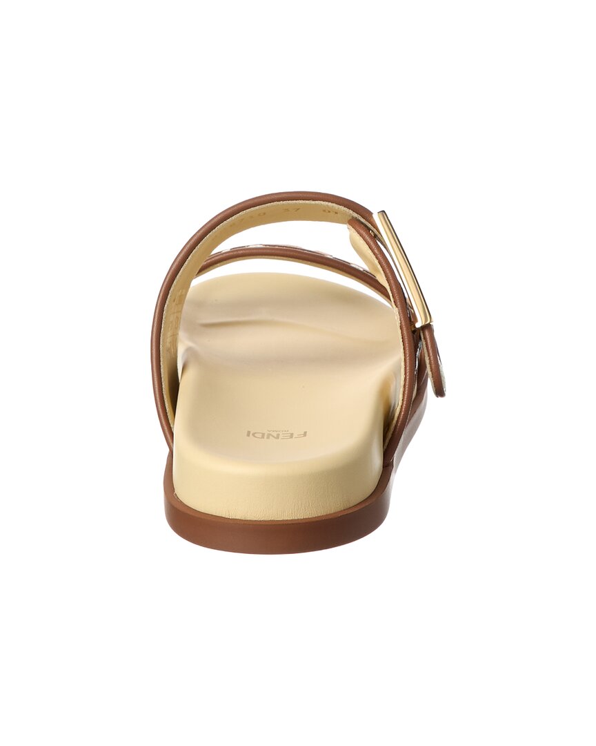 FENDI Fendi Feel Leather & Raffia Sandal