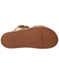 FENDI Fendi Feel Leather & Raffia Sandal