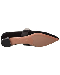 Aquazzura Macron Velvet & Satin Flat