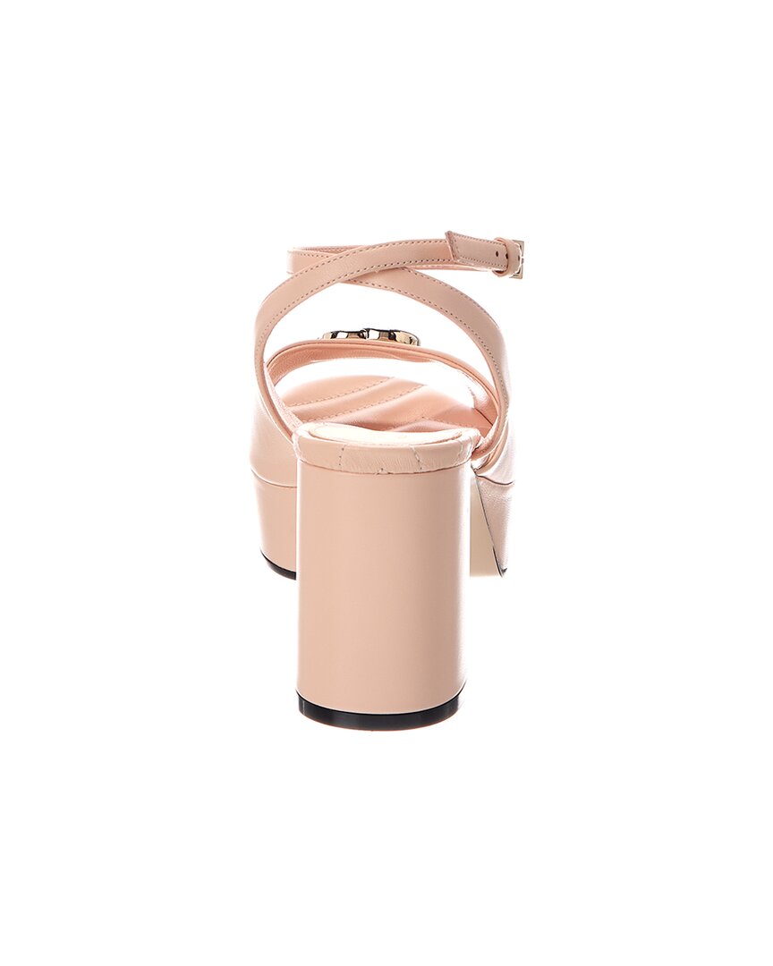 Gucci Gucci Gg Logo Leather Sandal
