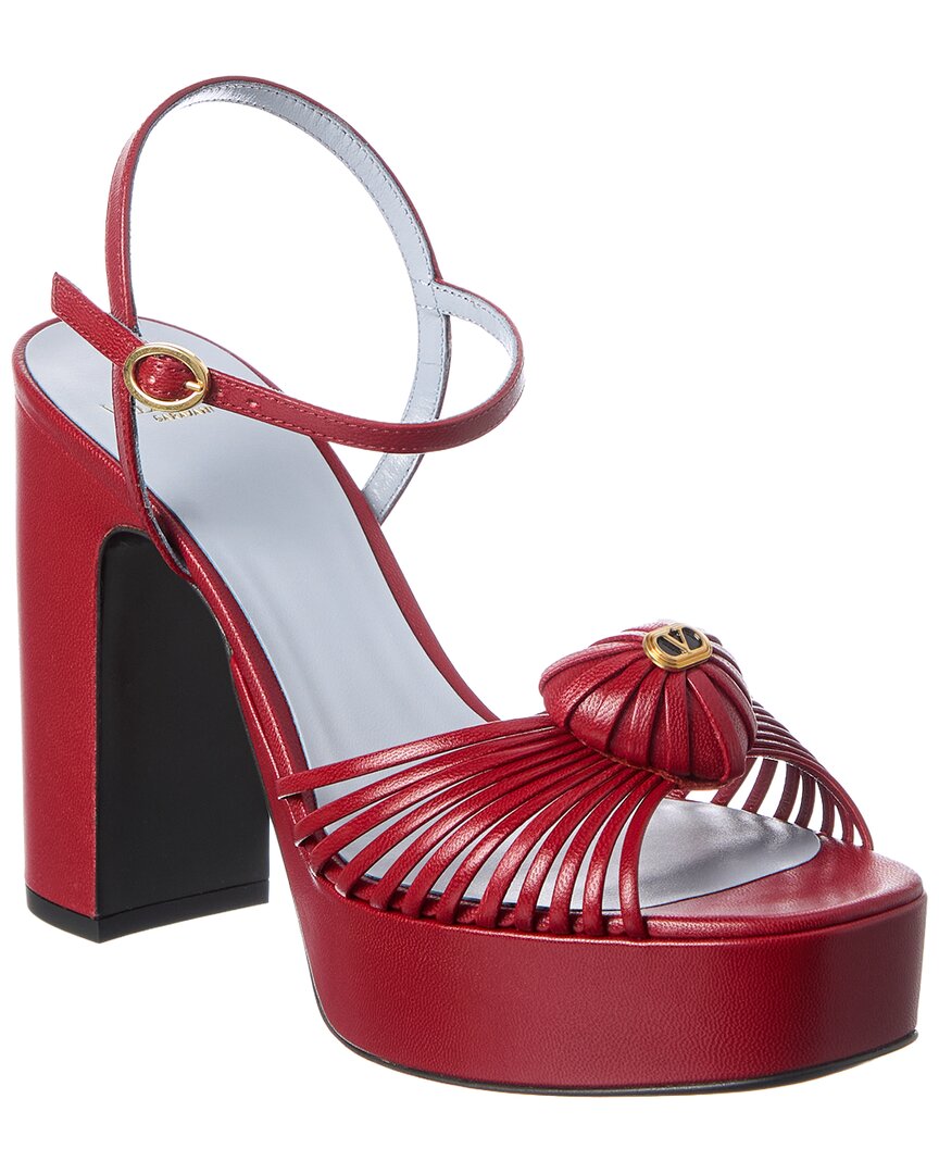 Valentino Valentino Royal Heart 115 Leather Platform Sandal