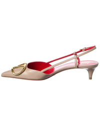 Valentino Valentino Vlogo Signature 40 Leather Slingback Pump
