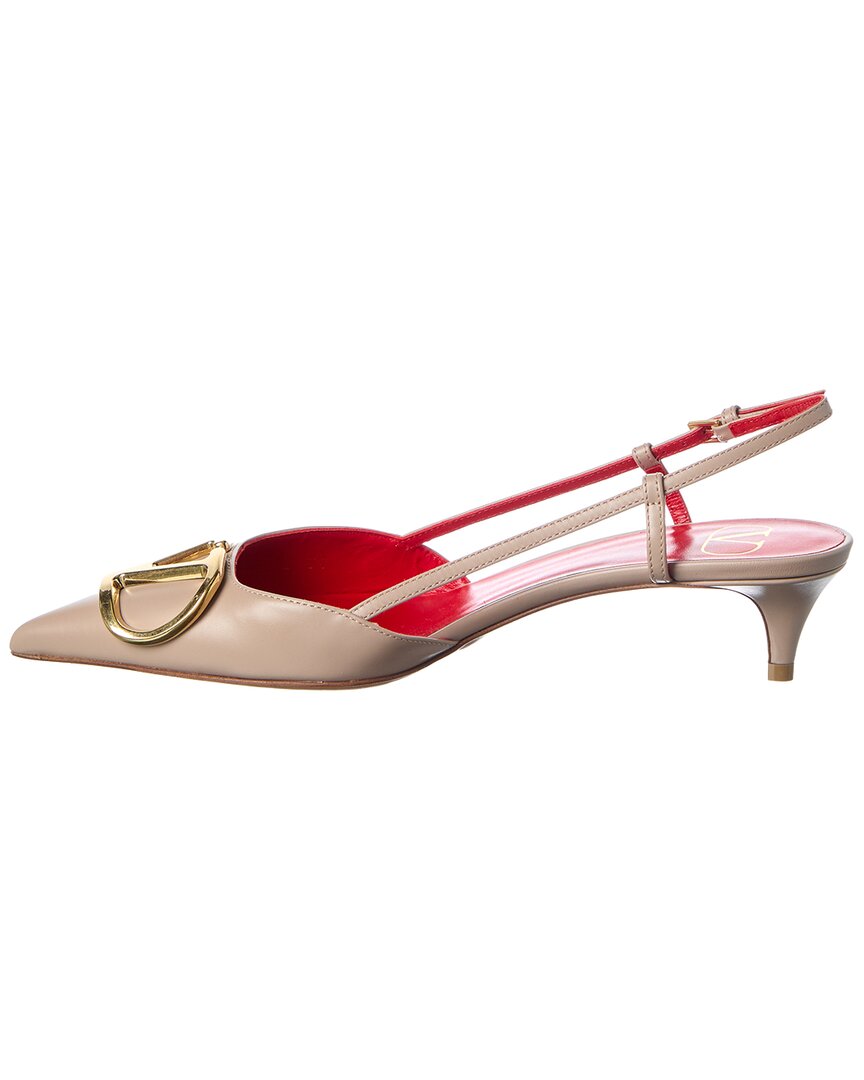 Valentino Valentino Vlogo Signature 40 Leather Slingback Pump