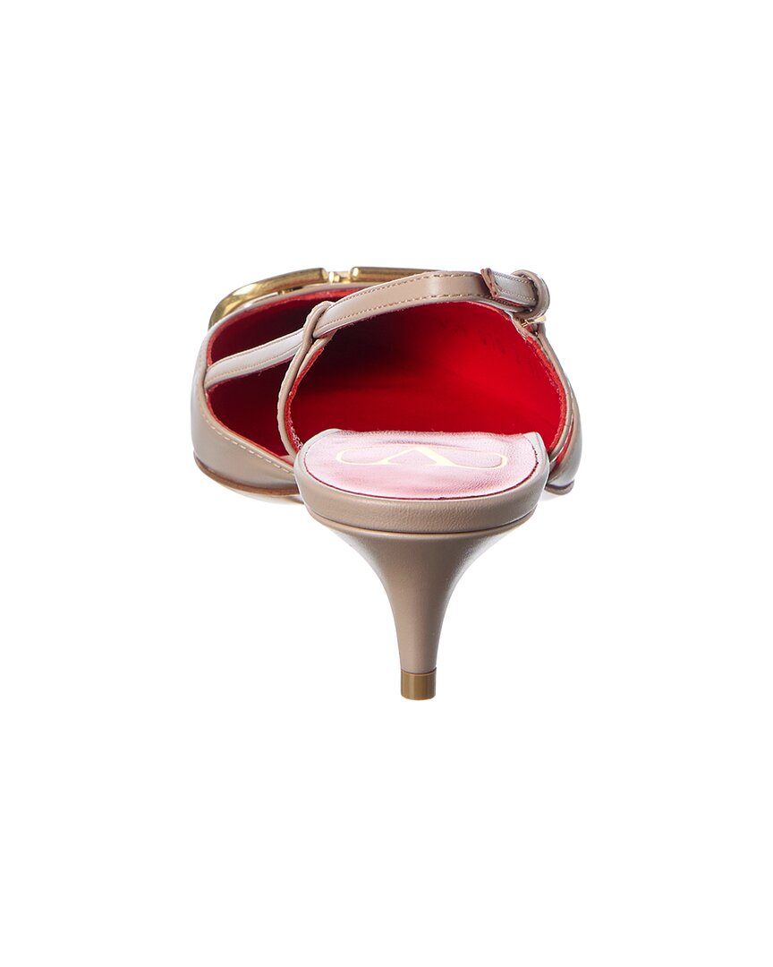 Valentino Valentino Vlogo Signature 40 Leather Slingback Pump