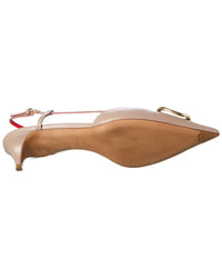 Valentino Valentino Vlogo Signature 40 Leather Slingback Pump