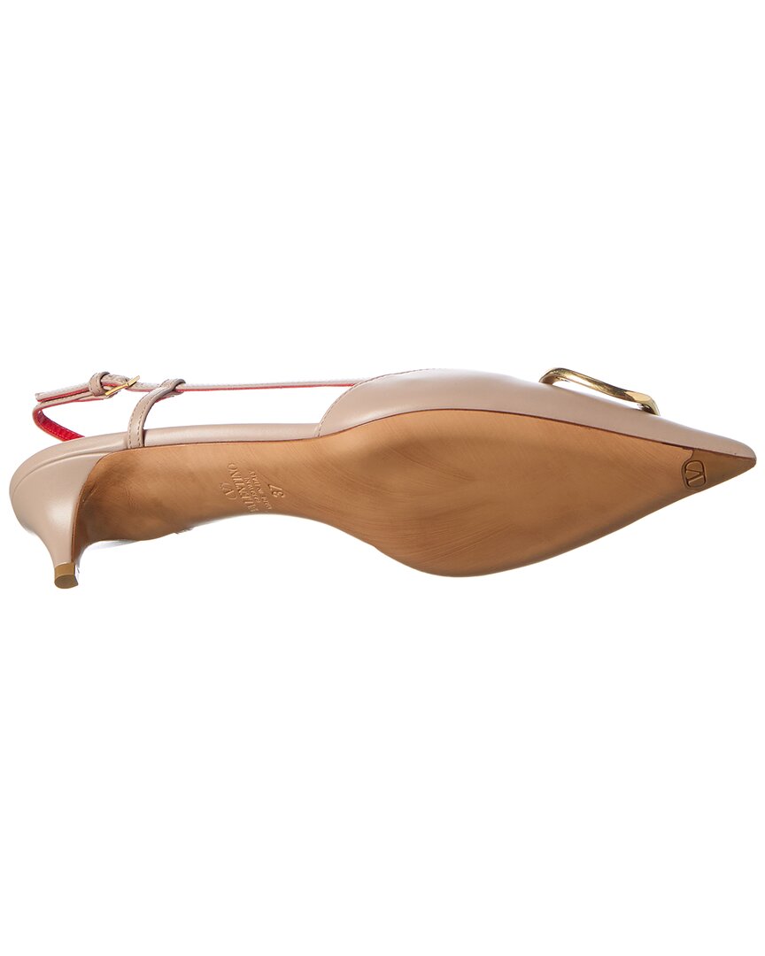 Valentino Valentino Vlogo Signature 40 Leather Slingback Pump