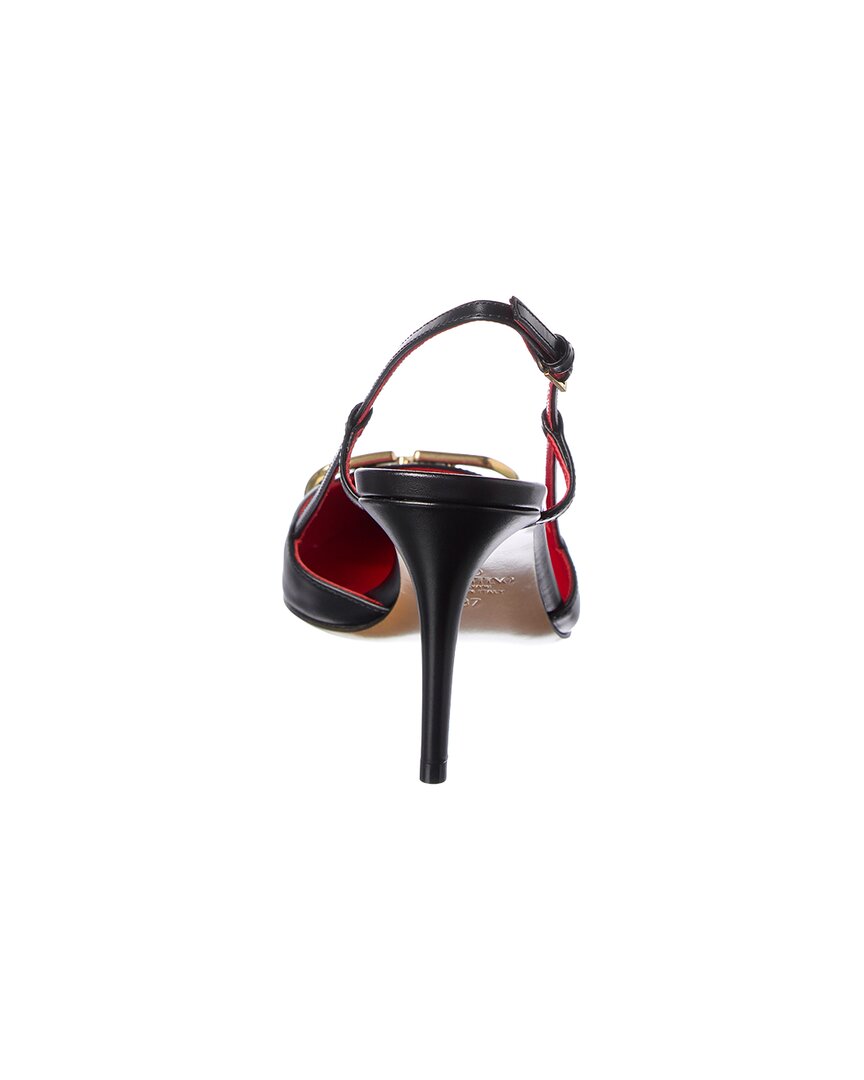 Valentino Vlogo Signature 80 Leather Slingback Pump