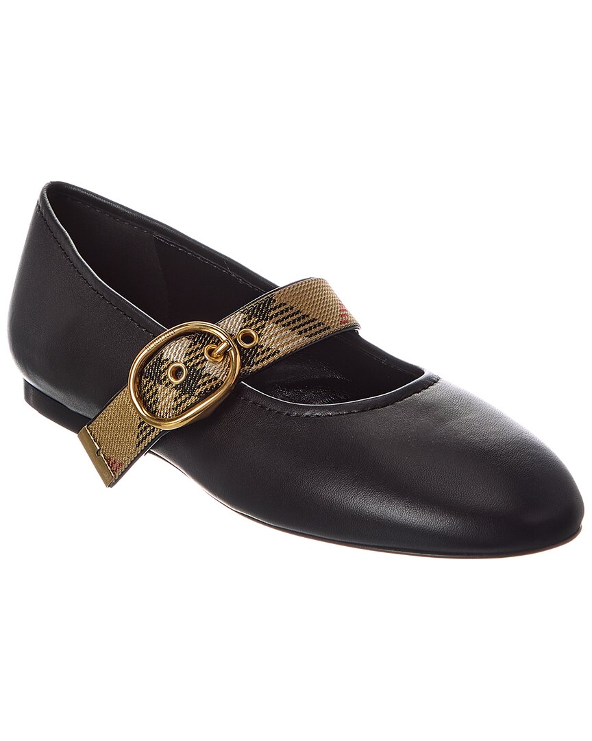 Burberry Burberry Check Robin Leather Ballerina Flat