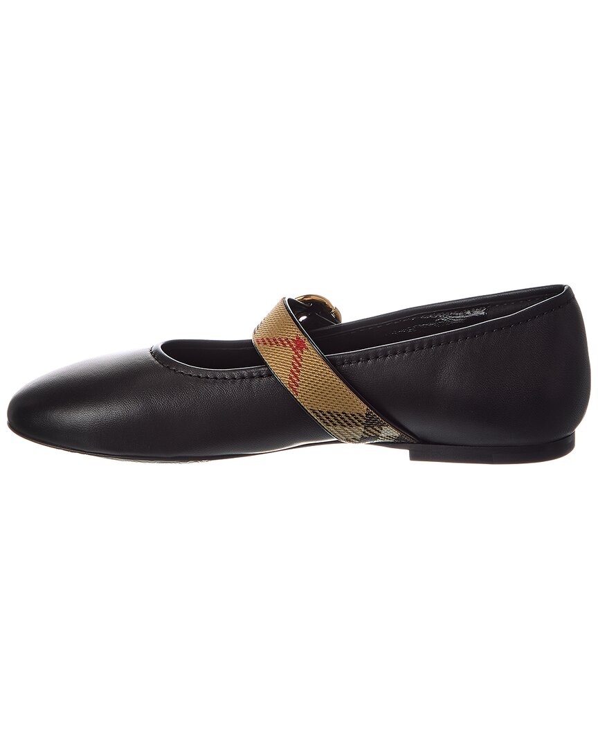 Burberry Burberry Check Robin Leather Ballerina Flat