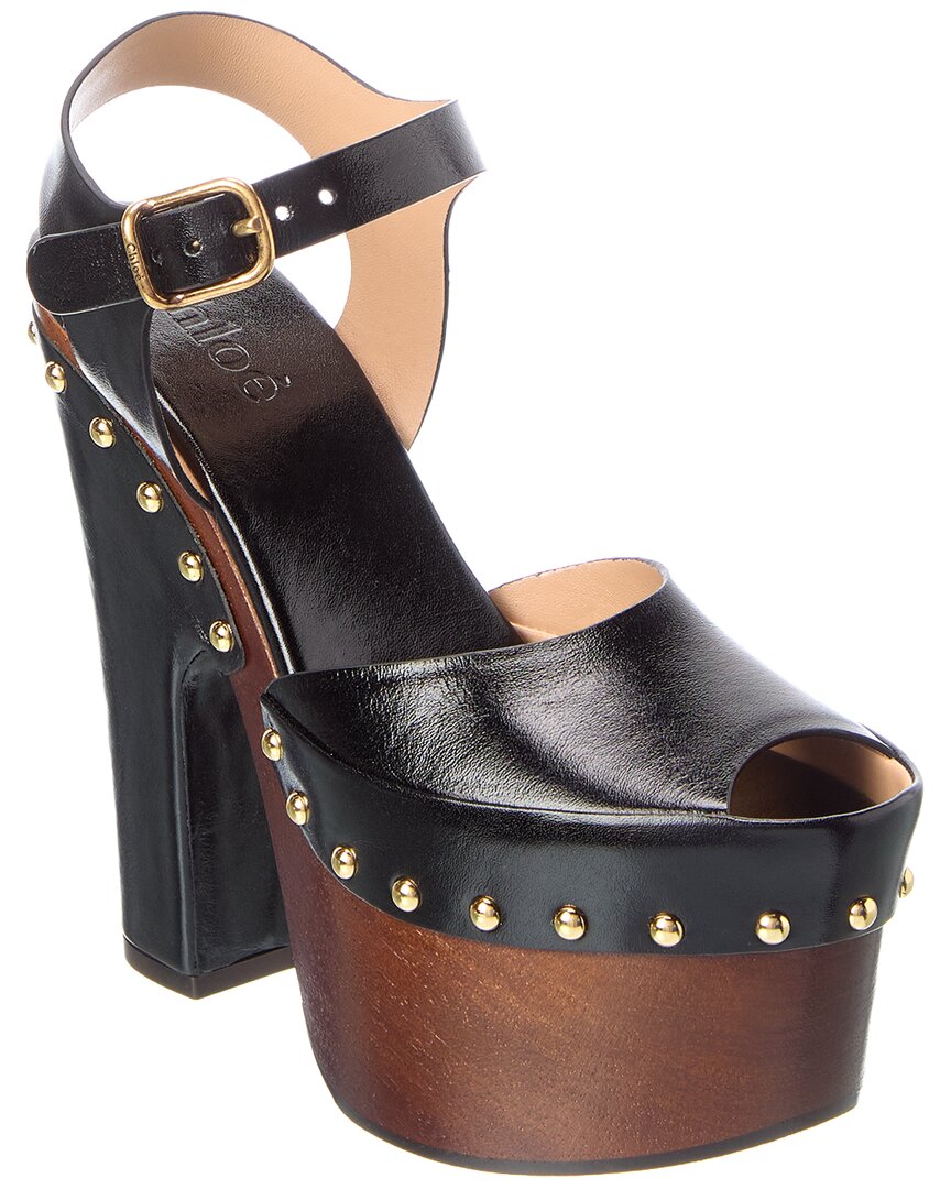 Chloé Chloé Meret Leather Platform Clog