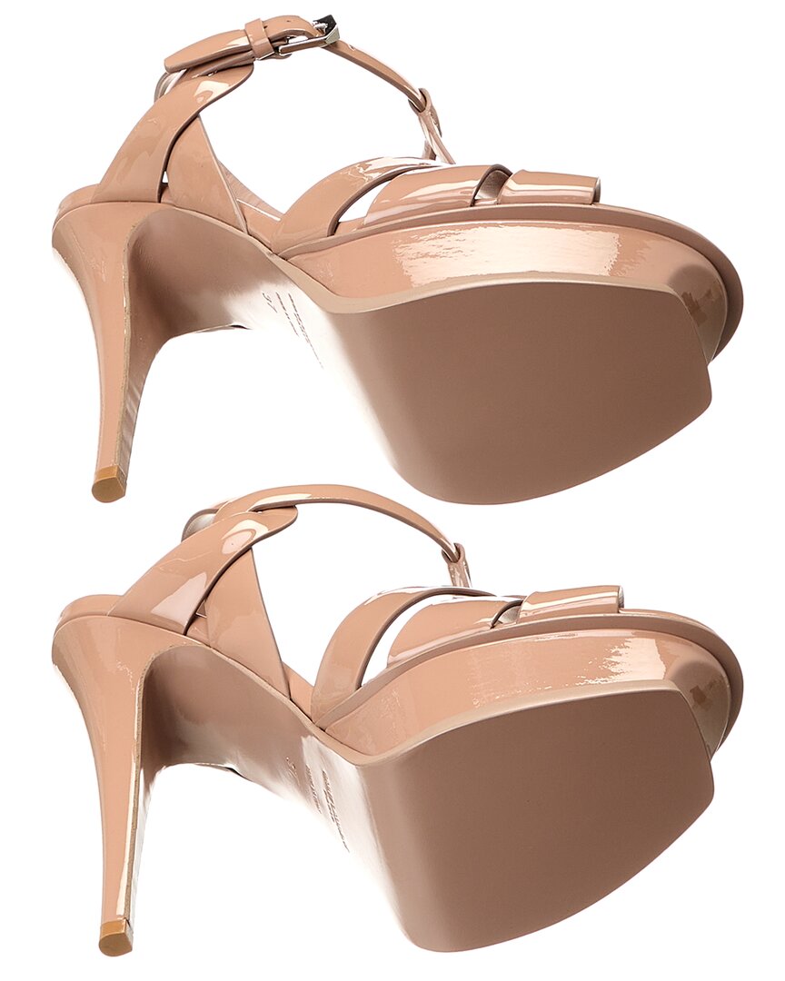 【Saint Laurent】TRIBUTE 105 PLA SA◆315487BDA00 SAINT LAURENT Tribute Platform Sandal in Smooth Leather
