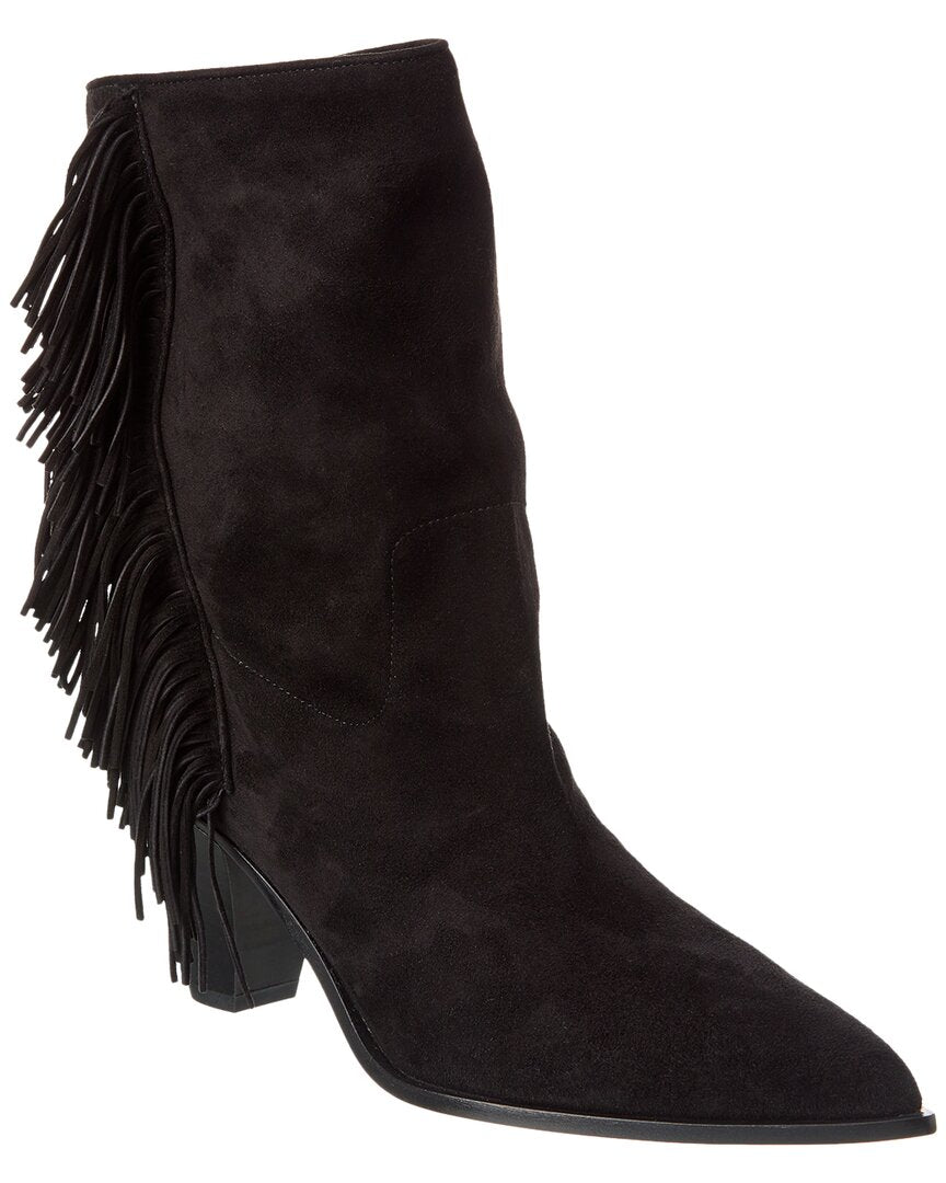 Aquazzura Marfa 70 Suede Bootie Black