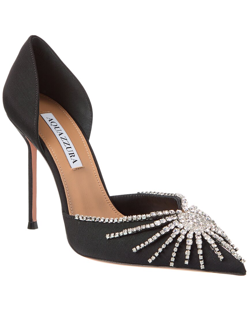 Aquazzura Sunshine 105 Grosgrain Pump Black 39