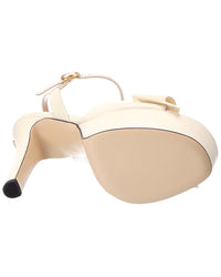 Valentino Valentino Vlogo Leather Platform Sandal