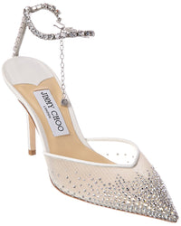 Jimmy Choo Saeda 85 Crystal Mesh Pump