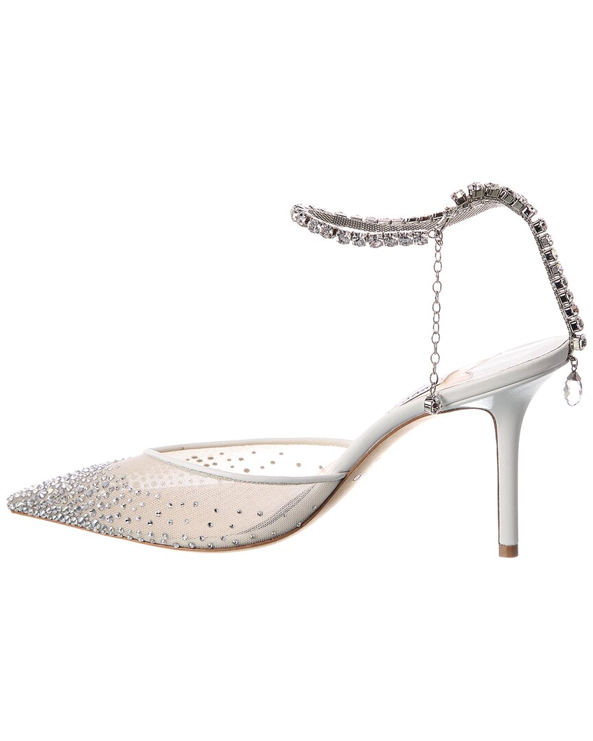 Jimmy Choo Saeda 85 Crystal Mesh Pump