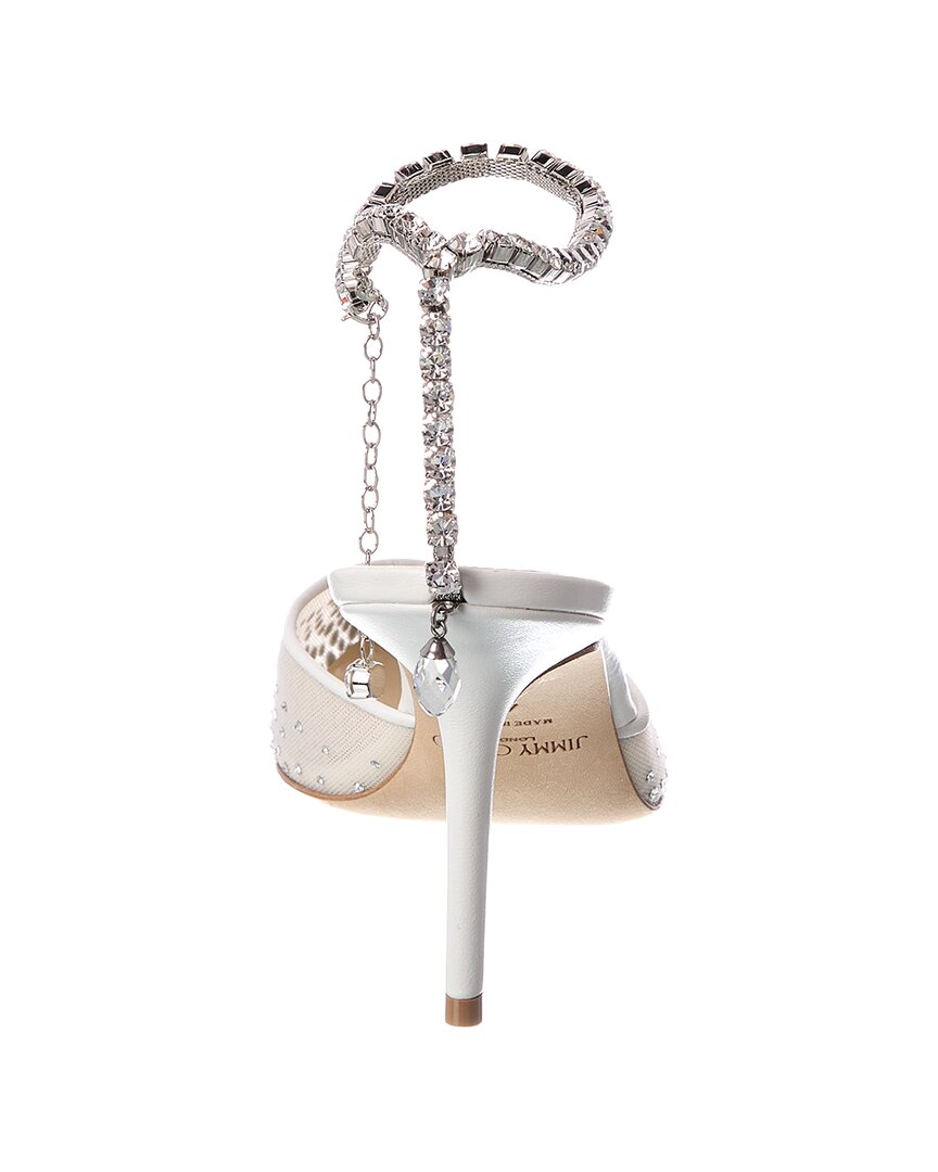 Jimmy Choo Saeda 85 Crystal Mesh Pump