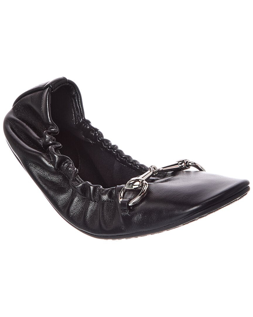 Gucci Gucci Prima Leather Ballet Flat
