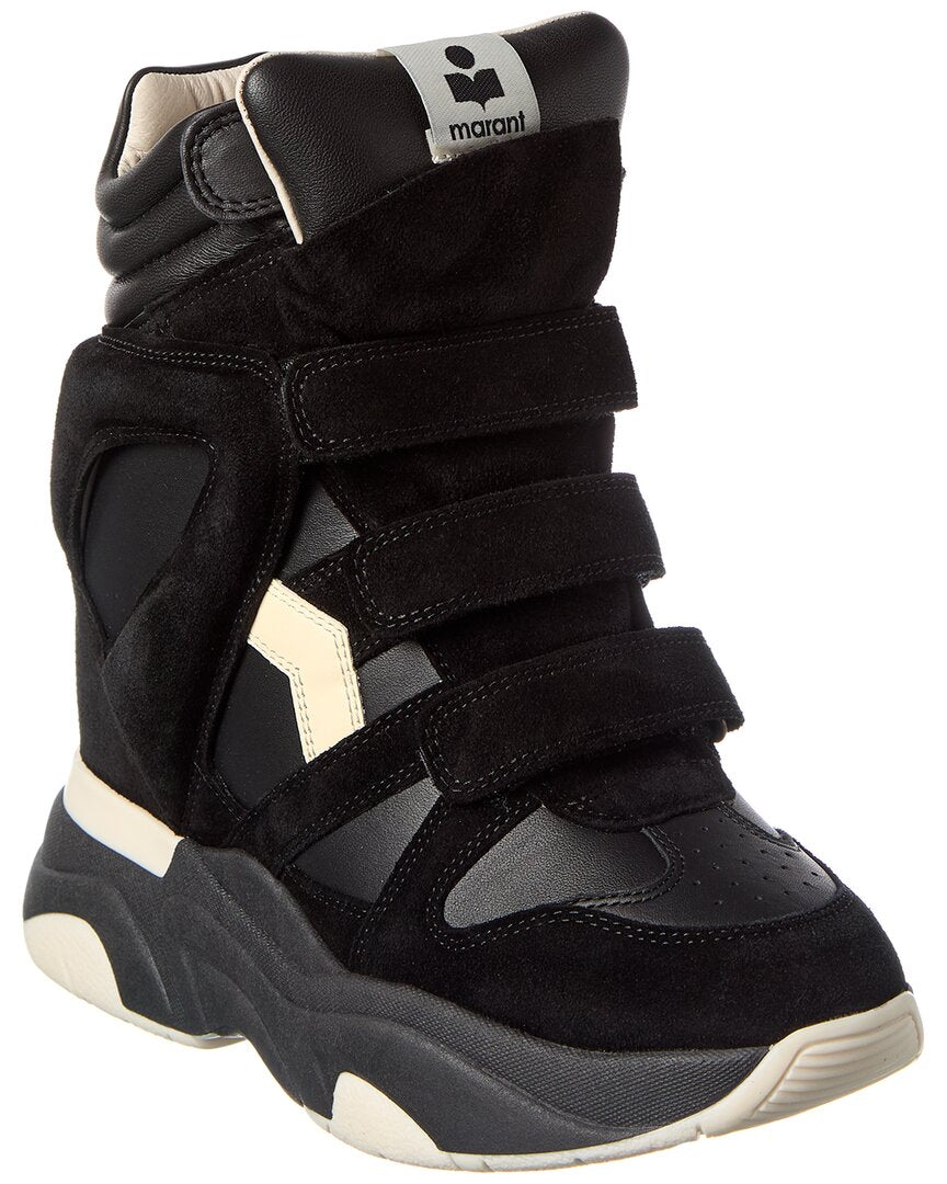 Isabel Marant Isabel Marant Balskee Leather & Suede High-Top Wedge Sneaker