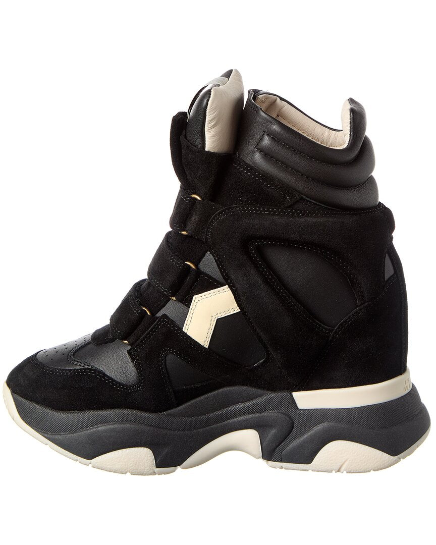 Isabel Marant Isabel Marant Balskee Leather & Suede High-Top Wedge Sneaker