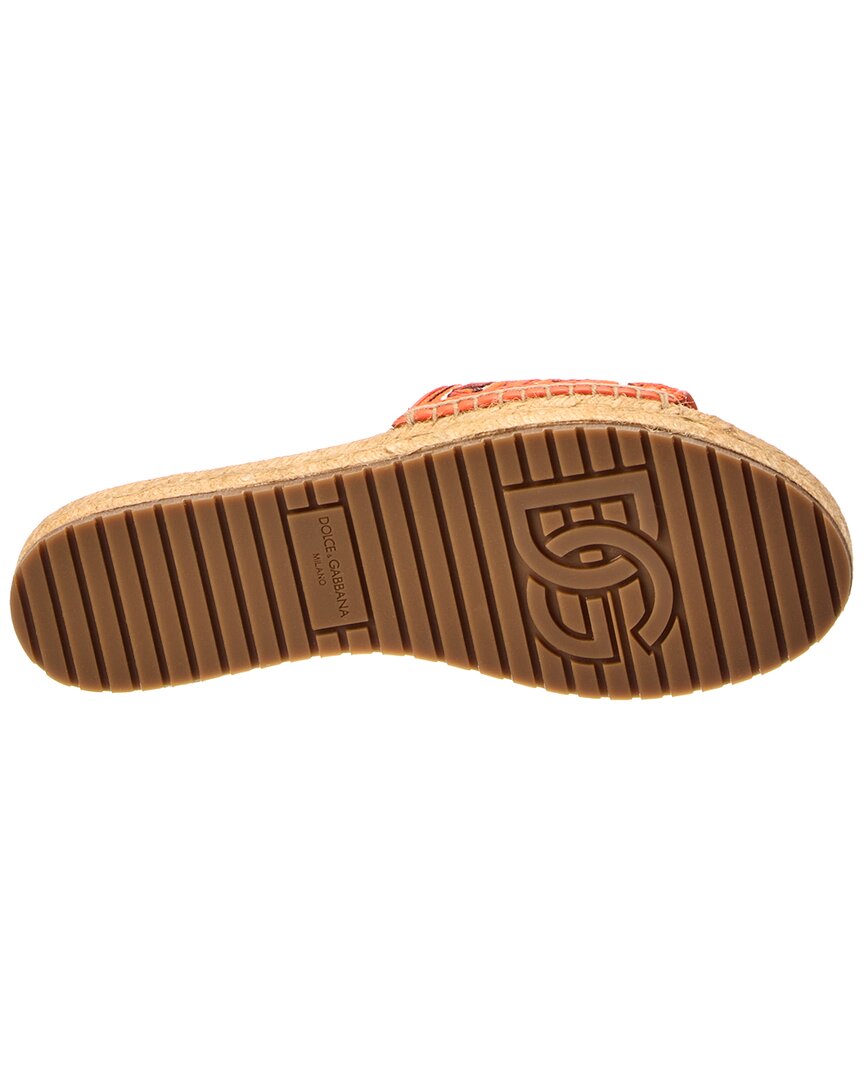 Dolce & Gabbana Dolce & Gabbana Maiolica Canvas & Leather Espadrille