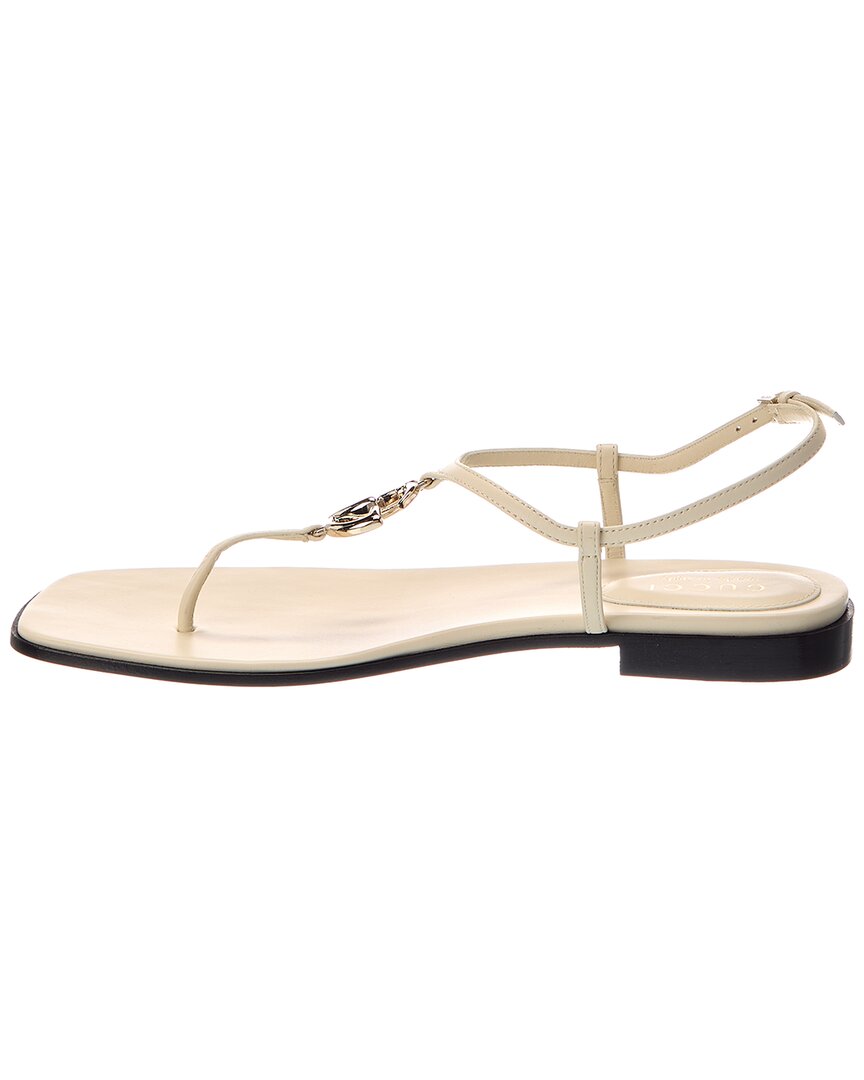 Gucci Gucci Gg Logo Leather Sandal