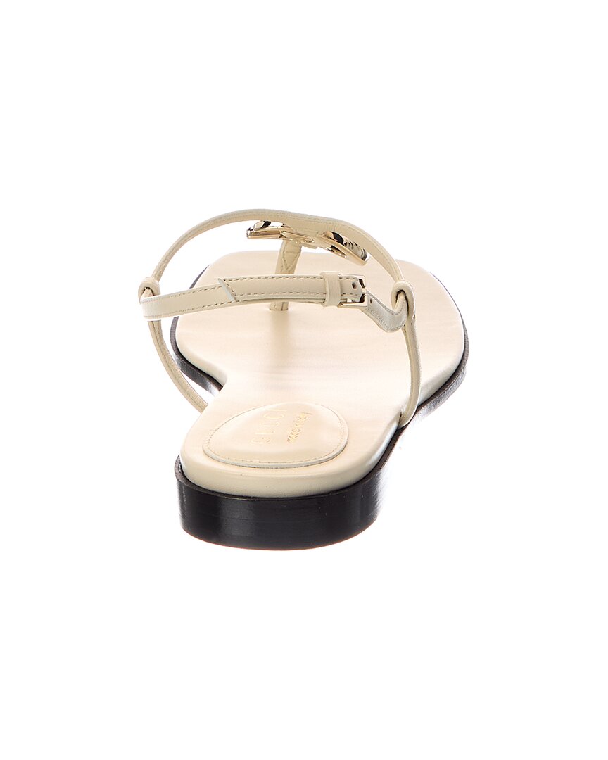 Gucci Gucci Gg Logo Leather Sandal