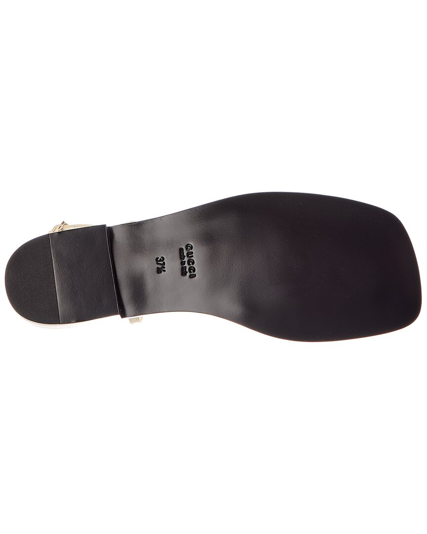 Gucci Gucci Gg Logo Leather Sandal