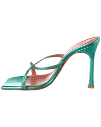 Amina Muaddi Adriana Crystal 105 Leather Sandal