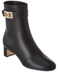 Ferragamo Hug Buckle Leather Bootie