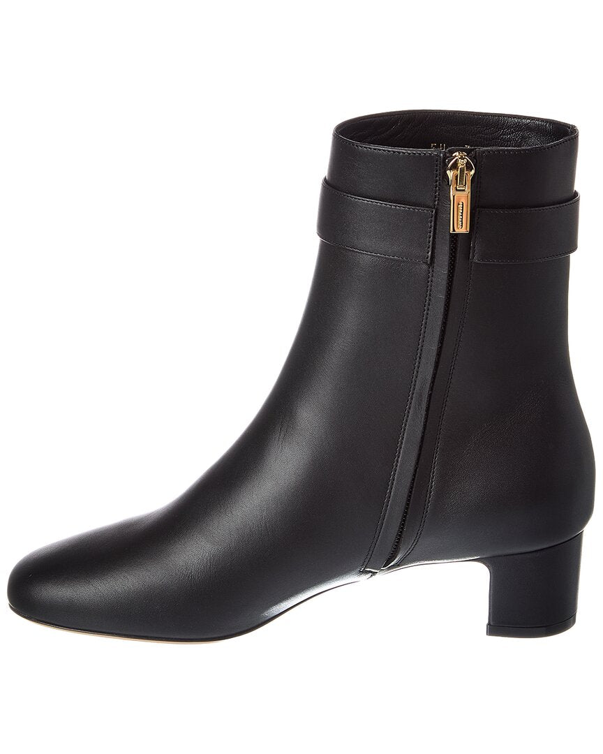 Ferragamo Hug Buckle Leather Bootie