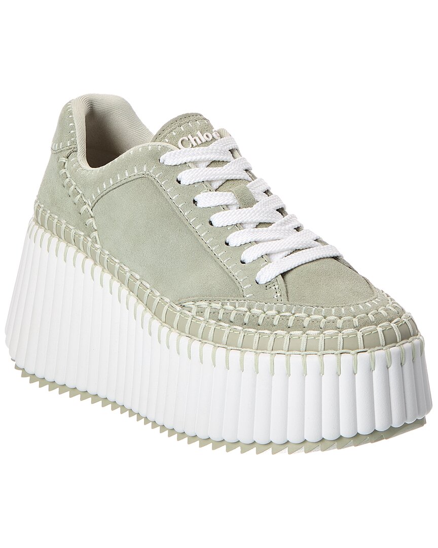 Chloé Chloé Nama Suede Wedge Sneaker