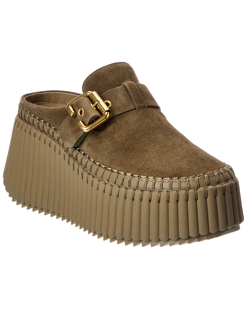 Chloé Chloé Nama Suede Sabot Wedge