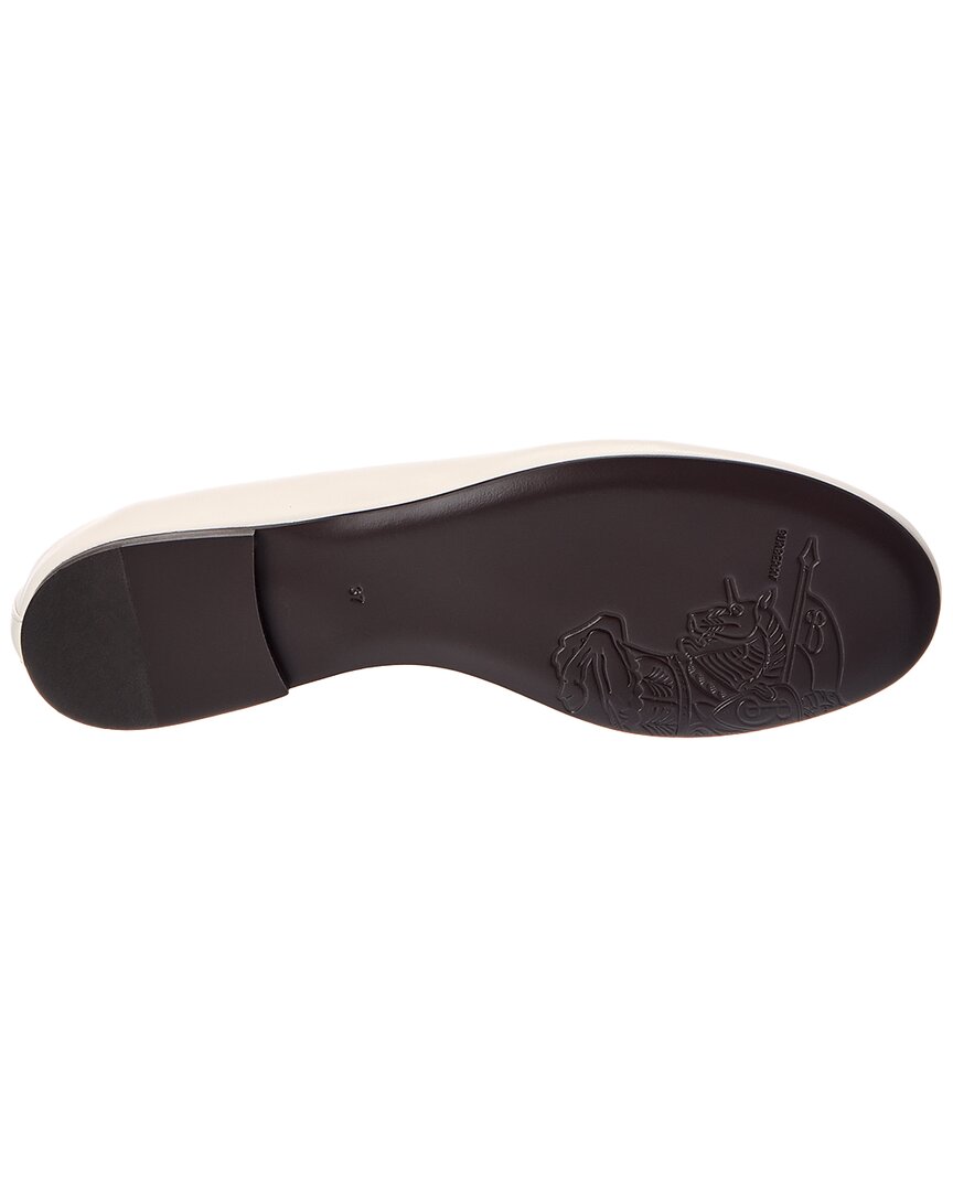Burberry Burberry Check Trim Leather Ballerina Flat