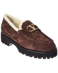 Valentino Valentino Vlogo Signature Suede Loafer