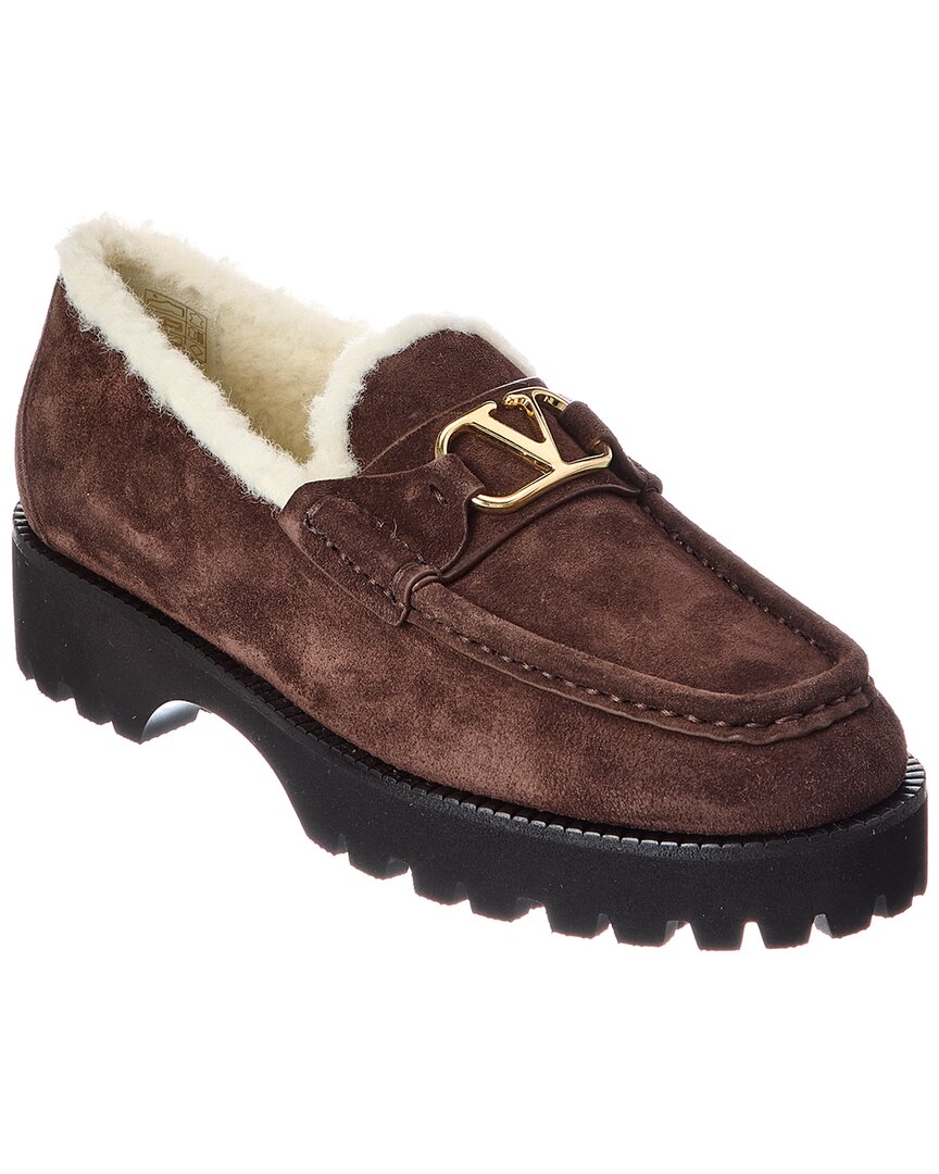 Valentino Valentino Vlogo Signature Suede Loafer