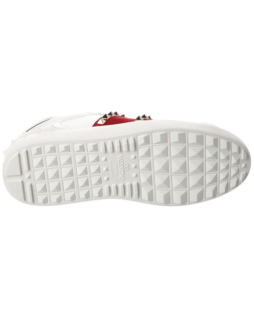Valentino Valentino Rockstud Untitled Leather & Suede Sneaker