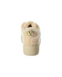 Valentino Valentino Vlogo Signature Shearling Platform Sneaker