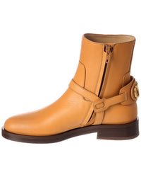 Valentino Valentino Vlogo Signature Leather Boot