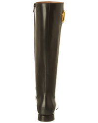Valentino Valentino Vlogo Leather Knee-High Boot