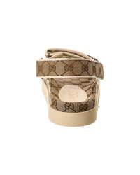 Gucci Double G Gg Canvas & Leather Sandal