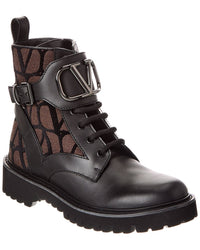 Valentino Valentino Toile Iconographe Canvas & Leather Boot