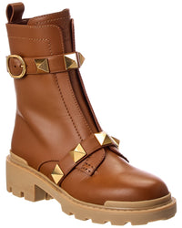 Valentino Valentino Roman Stud Leather Combat Boot